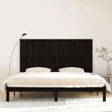 ZNTS Wall Headboard Black 204x3x110 cm Solid Wood Pine 824932