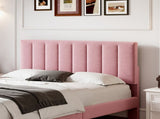 4ft6 Double Upholstered Velvet Frame, with Adjustable Channel Tufted Headboard, Velvet Platform N652P179780P