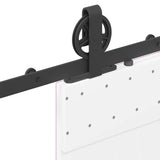 Sliding Door Hardware Kit 200 cm Steel Black 4009729
