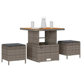 Garden Dining Set Grey Poly Rattan 42007915