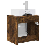 Wall-Mounted Sink Vanity Smoked Oak 49.5 x 41 x 62.5 cm 890417