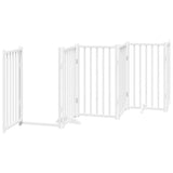 Dog Gate with Door Foldable 15 Panels White 750 cm Poplar Wood 3155708
