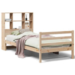 ZNTS Bookcase Bed without Mattress 75x190 cm Small Single Solid Wood Pine 3321883