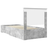Bed Frame with Drawer Concrete Grey 90 x 200 cm Engineered Wood 3411353