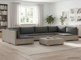 7 pcs Rattan Lounge Set with Cushions GENDT Natural Rattan 3429869