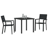 Garden Dining Set 3 pcs Black Powder-Coated Steel 3379142