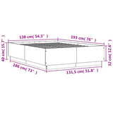 Bed Frame without Mattress Sonoma Oak 135x190 cm Double 3209739