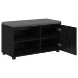 Hall Bench Black Oak 80 x 38 x 46 cm Engineered Wood and Fabric 891505