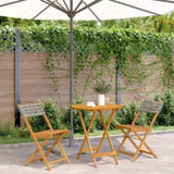 Bistro Set Grey Solid acacia wood, PE rattan Compact Collapsible 3281839