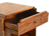 Solid Wood Newton Bedside, 1 Drawer and Open Shelf, Dark Brown B2743P402934