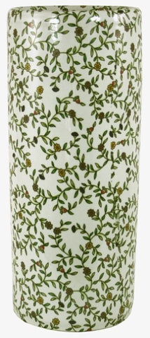 Umbrella Stand, Vintage Green & White Floral Design MB005