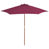 Garden Parasol with Wooden Pole 270 cm Bordeaux Red 44517