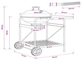 Charcoal Grill with Smoker Tubes 91 x 71 x 107 cm Steel Black 3443024