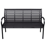 Garden Bench Black 116 cm Steel and WPC 319578
