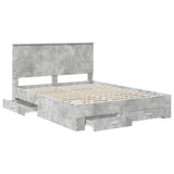 Bed Frame Concrete Grey 150 x 200 cm Engineered Wood 3411292