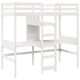 Loft Bed Frame without Mattress White 80x200cm Solid Wood Pine 3308545