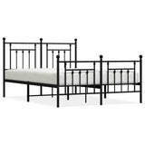 Metal Bed Frame without Mattress with Footboard Black 150x200cm 353557