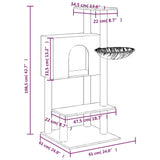 Cat Tree with Sisal Scratching Posts Light Grey 108.5 cm 171598