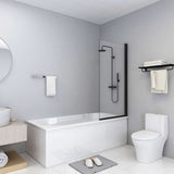 ZNTS Shower Enclosure ESG 68x130 cm Black 147192