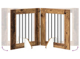 Dog Gate with Stands 2 pcs Old Wood 60 x 80 cm Engineered Wood 892095