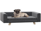 Elevated Dog Sofa Bed, with Cushion, for Medium and Small Dogs, Grey T3398P376486
