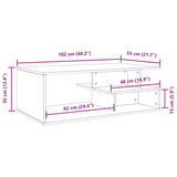 Coffee Table Smoked Oak 102x55x35 cm Engineered Wood 848014