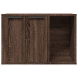 Cat Litter Box Enclosure Brown Oak 60x40x40 cm Engineered Wood 857730