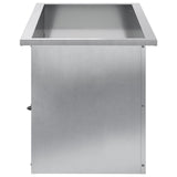 Garden Planter with LED Silver 40 x 80 x 40 cm Galvanised Steel 8008164