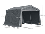 9 X 7.5ft Temporary Outdoor Equipment Shed - Dark Grey T3398P377626