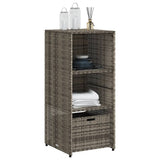 Garden Storage Cabinet Grey 50x55x115 cm Poly Rattan 365549