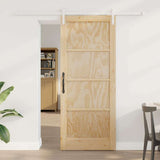 Sliding Door Manual Natural and white 83 x 202 cm 3333252