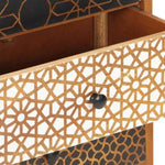 ZNTS Sideboard with Printed Pattern 90x30x70 cm Solid Mango Wood 247916