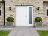 Garden Planter with LED 2 pcs Silver 30 x 30 x 30 cm 8008065