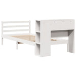 ZNTS Bookcase Bed without Mattress White 100x200 cm Solid Wood Pine 3321878