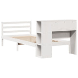 ZNTS Bookcase Bed without Mattress White 100x200 cm Solid Wood Pine 3321878