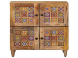Sideboard with Storage Natural 60 x 33 x 75 cm Solid Mango Wood 4018286