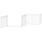Dog Gate with Door Foldable 10 Panels White 800 cm Poplar Wood 3155731