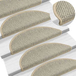 ZNTS Stair Mats Self-adhesive Sisal-Look 15 pcs 56x17x3 cm Light Green 326863