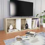 ZNTS Book Cabinet/TV Cabinet White and Sonoma Oak 36x30x114 cm Engineered Wood 800140