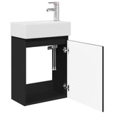 Bathroom Vanity Unit with Tap Black 45.5 x 22.5 x 84 cm 889472