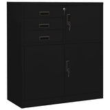 Office Cabinet Black 90x40x102 cm Steel 336407