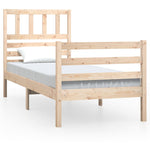 ZNTS Bed Frame without Mattress 90x190 cm Single Single Solid Wood 3101053