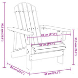 Adirondack Chair White 69x85x90.5 cm Solid Wood Fir 4007243