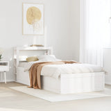 Bed Frame with Headboard White 75x190 cm Small Single Solid Wood Pine 3306367