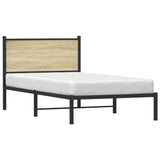 Metal Bed Frame without Mattress Sonoma Oak 107x203 cm 4007712