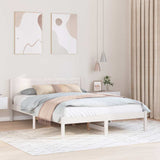 Bed Frame White 140 x 200 cm Solid Pine wood 872189