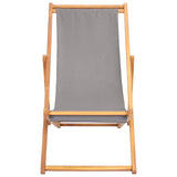 Beach Chair Light Grey Solid Teak Wood 42032664