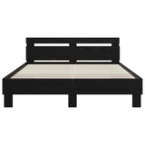 Bed Frame Black Oak 120 x 190 cm Engineered Wood 3446599