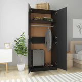 Wardrobe Black 90x52x200 cm Engineered Wood 800631