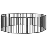 Dog Gate 10 pcs Black 60 x 60 cm Galvanised Steel 892023